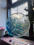 Ocean/Seaweed Suncatcher - Glass and Resin