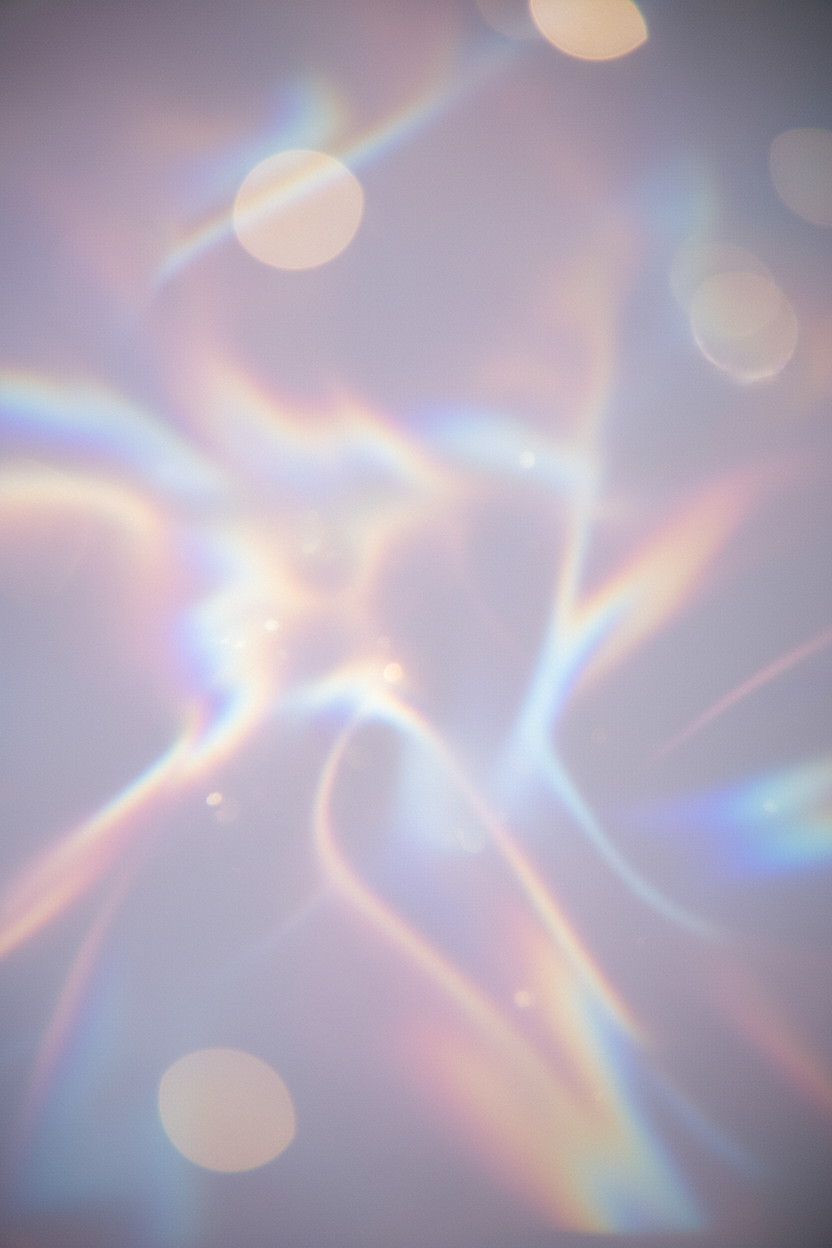 Shimmery coloured light on wall 